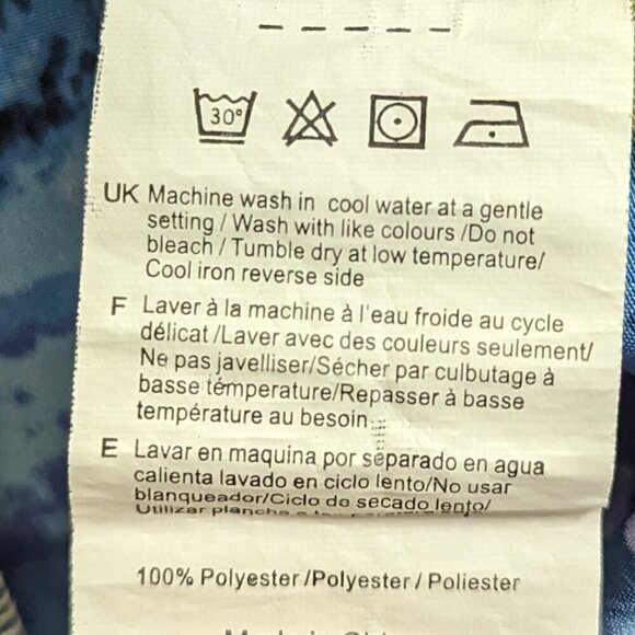 Halston Blue Floral Bell Sleeve Top M - Picture 3 of 5